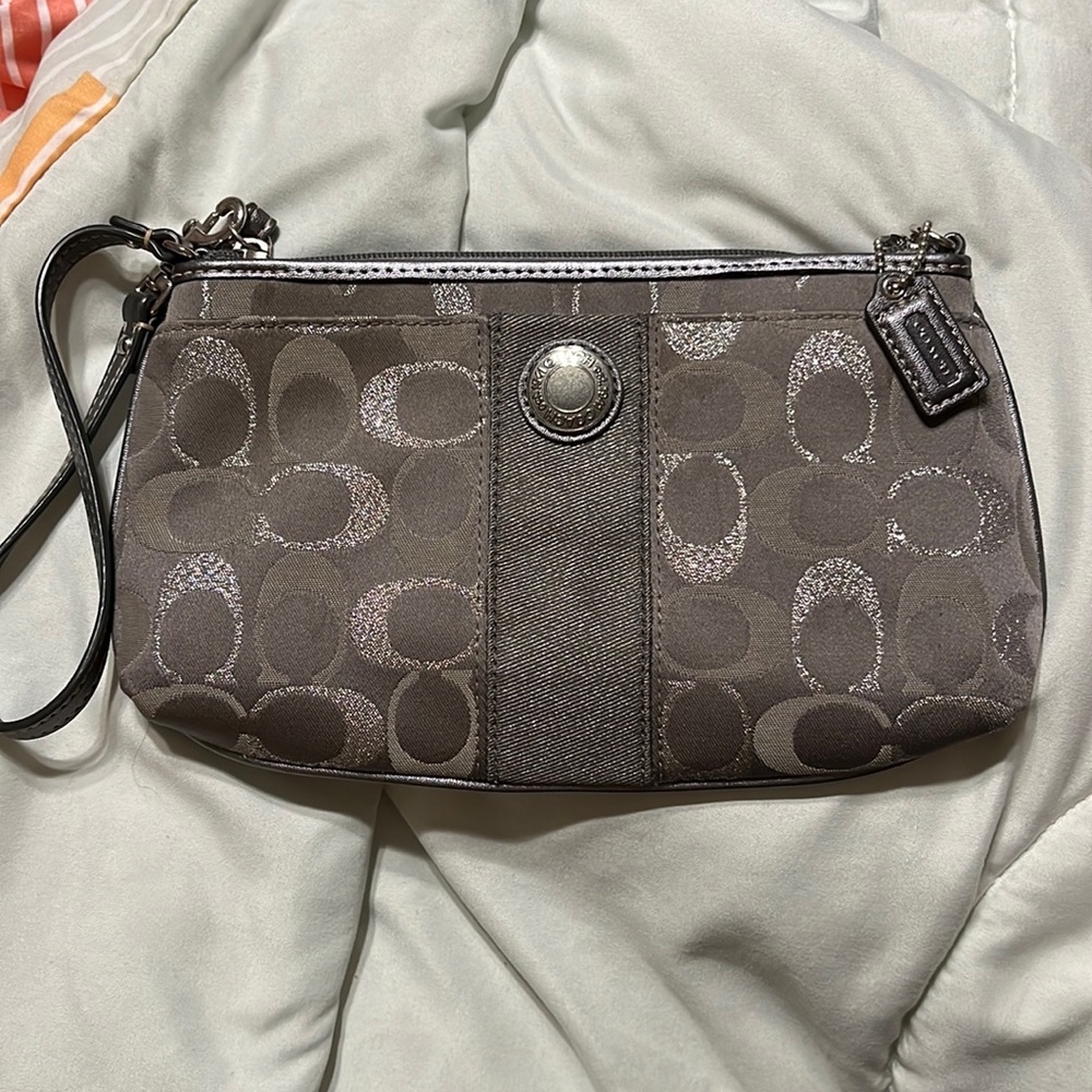 Vintage Grey Coach Wristlet
